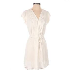 H&M Ivory Cap Sleeve Tie Waist Dress 4 Feminine Delicate Dainty Career Ladylike